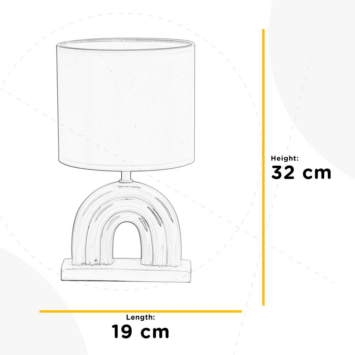 DĚTSKÁ STOLNÍ LAMPIČKA, 19/32/32 cm  - bílá/vícebarevná, Basics, textil/plast (19/32/32cm)