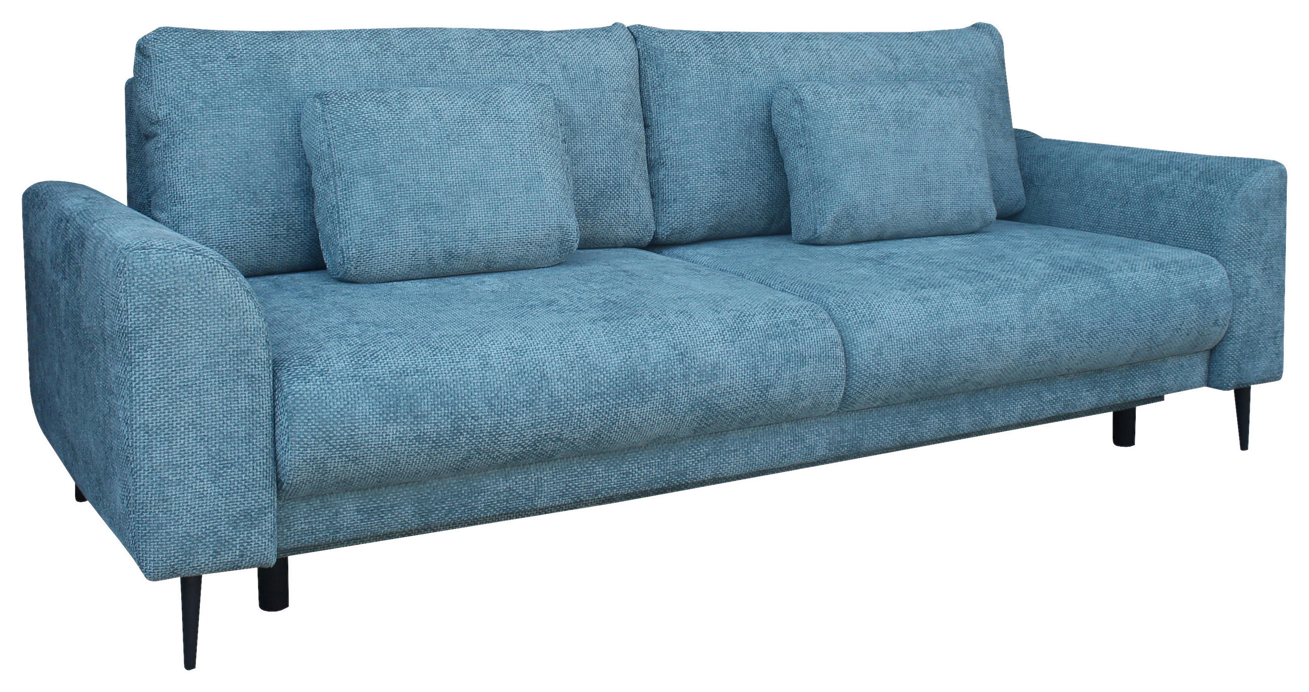 SCHLAFSOFA Chenille Petrol  - Petrol/Schwarz, KONVENTIONELL, Textil/Metall (235/90/104cm) - Carryhome