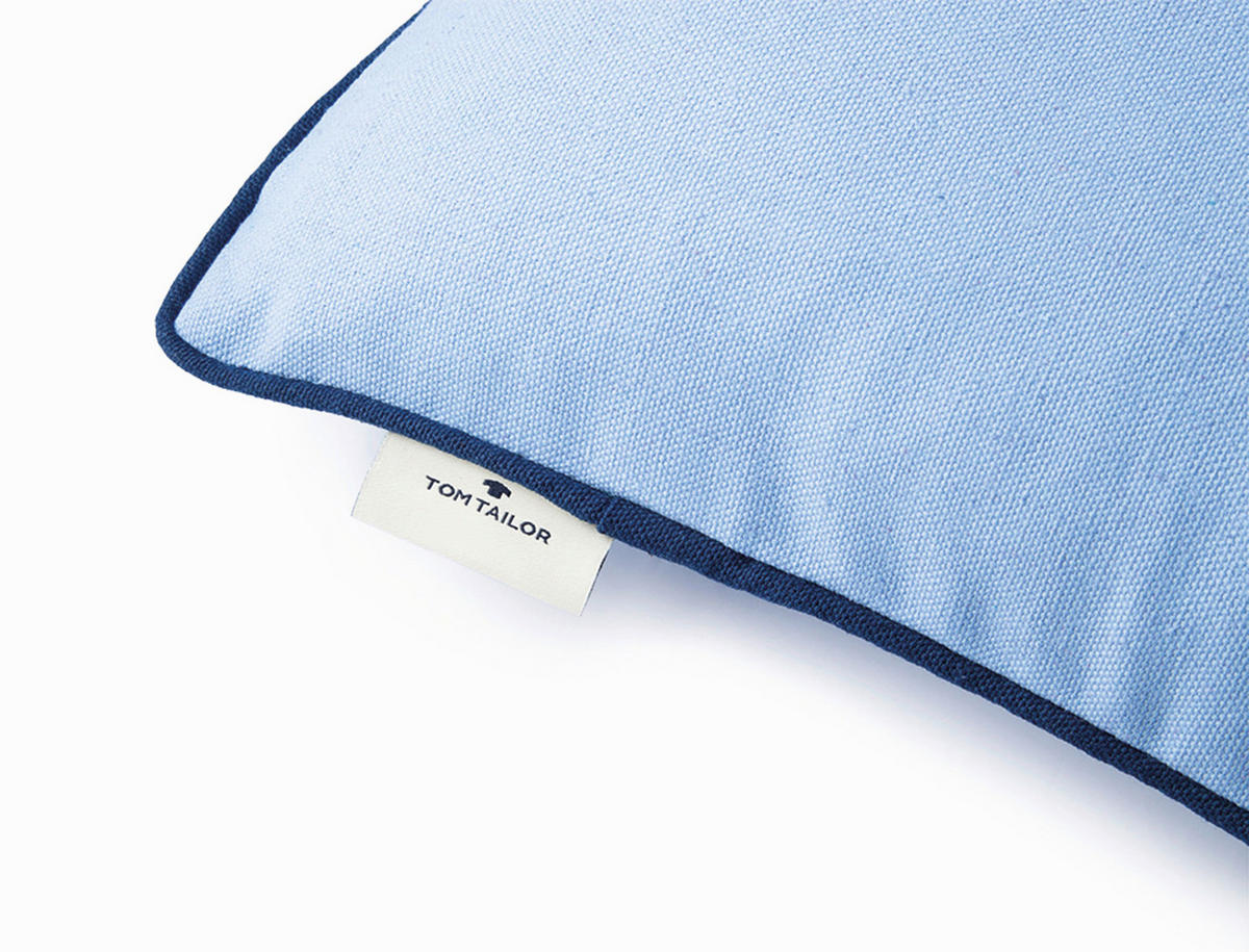 KISSENHÜLLE Dove Signature 40/40 cm  - Blau/Hellblau, KONVENTIONELL, Textil (40/40cm) - Tom Tailor