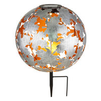 SOLARLEUCHTE SOLAR 27/37 cm   - Silberfarben/Schwarz, Design, Metall (27/37cm) - Globo