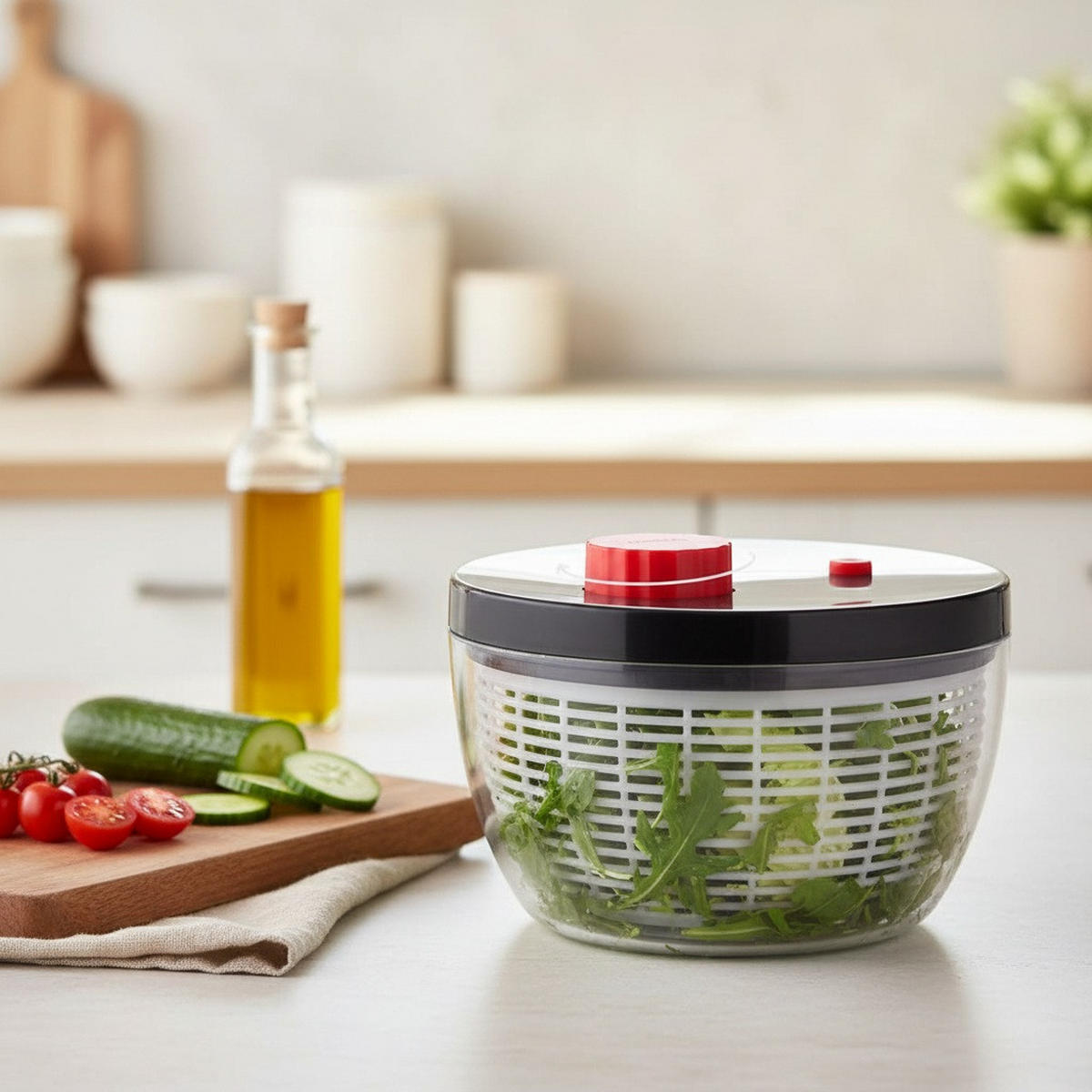 SALATSCHLEUDER - Weiss/Transparent, Basics, Kunststoff (26/26/19cm) - moHA!