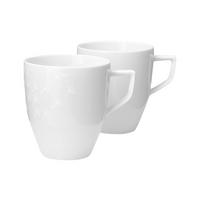 KAFFEEBECHERSET Faded Cornflower 2-teilig  - Weiß, Design, Keramik (8,5/9,5cm) - Joop!