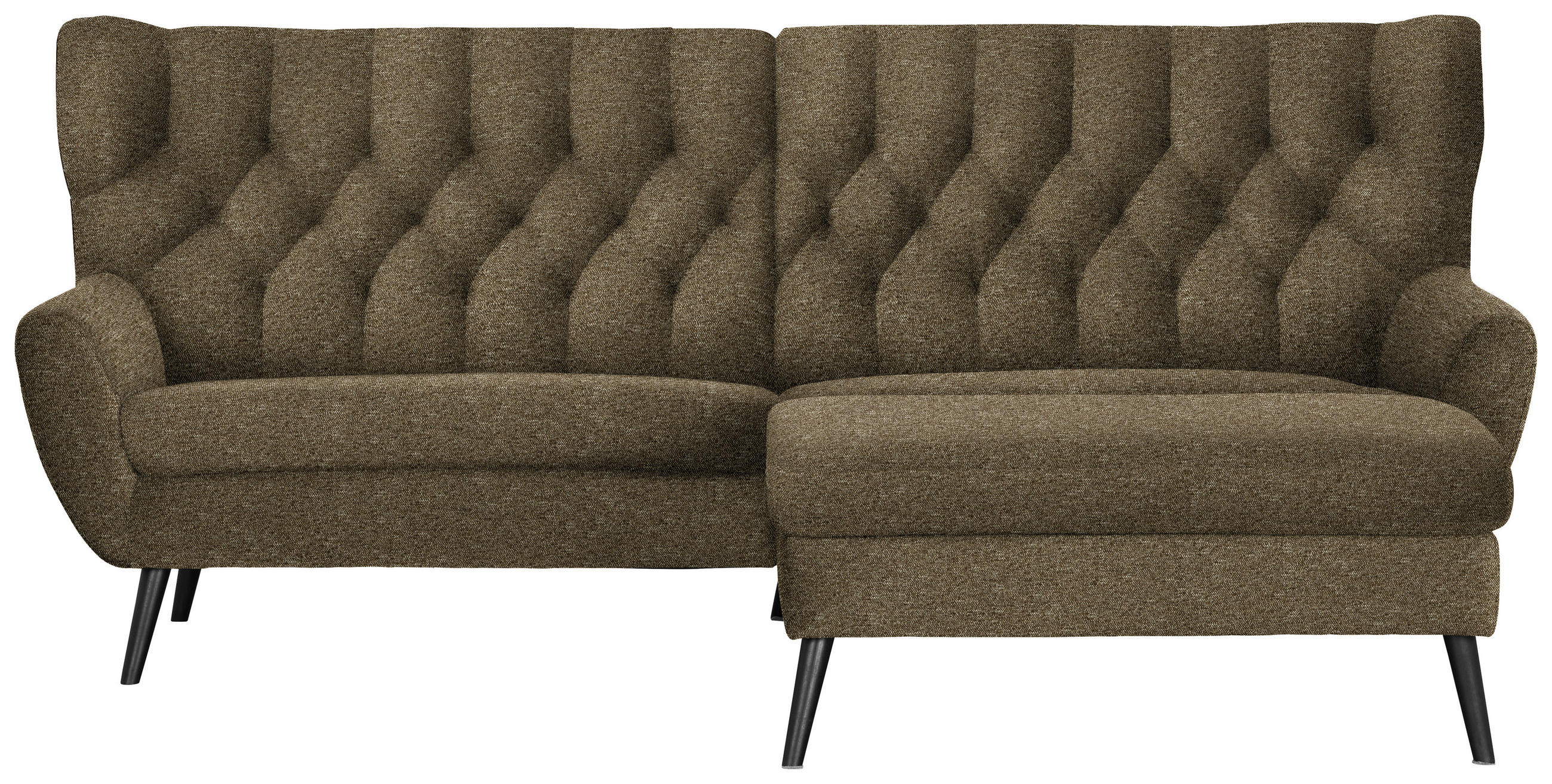 ECKSOFA Webstoff Olivgrün  - Schwarz/Olivgrün, Design, Holz/Textil (237/165cm) - Stylife