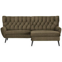 ECKSOFA Webstoff Olivgrün  - Schwarz/Olivgrün, Design, Holz/Textil (237/165cm) - Stylife