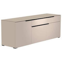 LOWBOARD Schwarz, Sandfarben  160/58/45 cm  - Sandfarben/Schwarz, Design, Glas/Holzwerkstoff (160/58/45cm) - Moderano