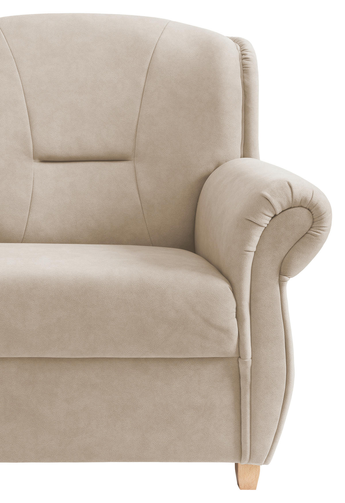 2-SITZER-SOFA SAPI in Mikrofaser Naturfarben  - Wildeiche/Naturfarben, KONVENTIONELL, Holz/Textil (152/100/88cm) - Livetastic