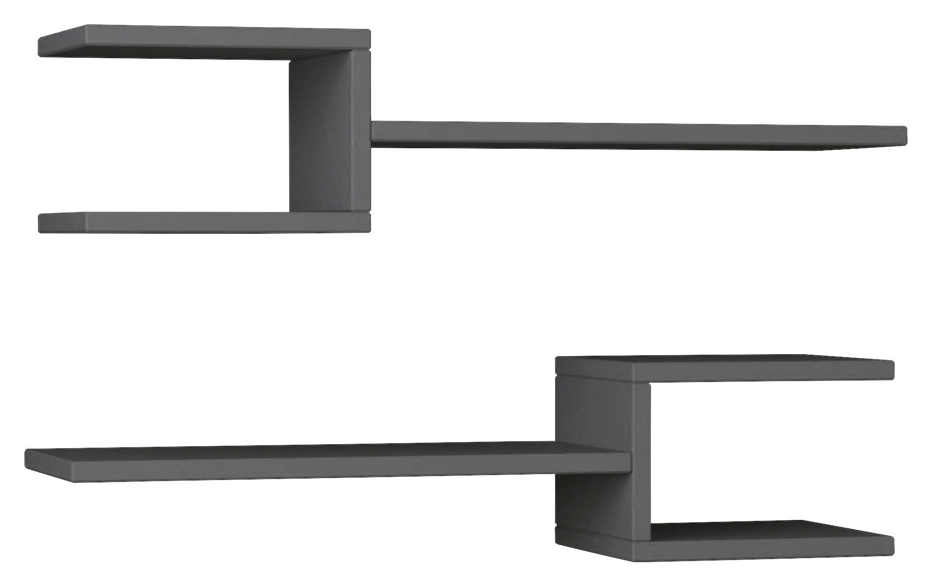 WANDBOARD Helena Holzwerkstoff Anthrazit  - Anthrazit, Design, Holzwerkstoff (75/17/20cm) - Livetastic