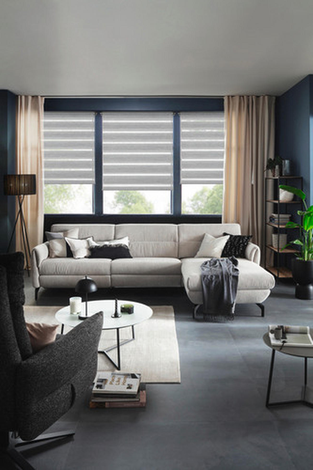 DOPPELROLLO  blickdicht  80/210 cm    - Anthrazit, Basics, Textil (80/210cm) - Schöner Wohnen