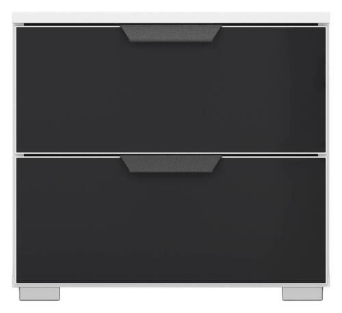 SÄNGBORD i antracit, vit  - vit/aluminiumfärg, Modern, metall/trämaterial (47/43/42cm) - Rauch Möbel