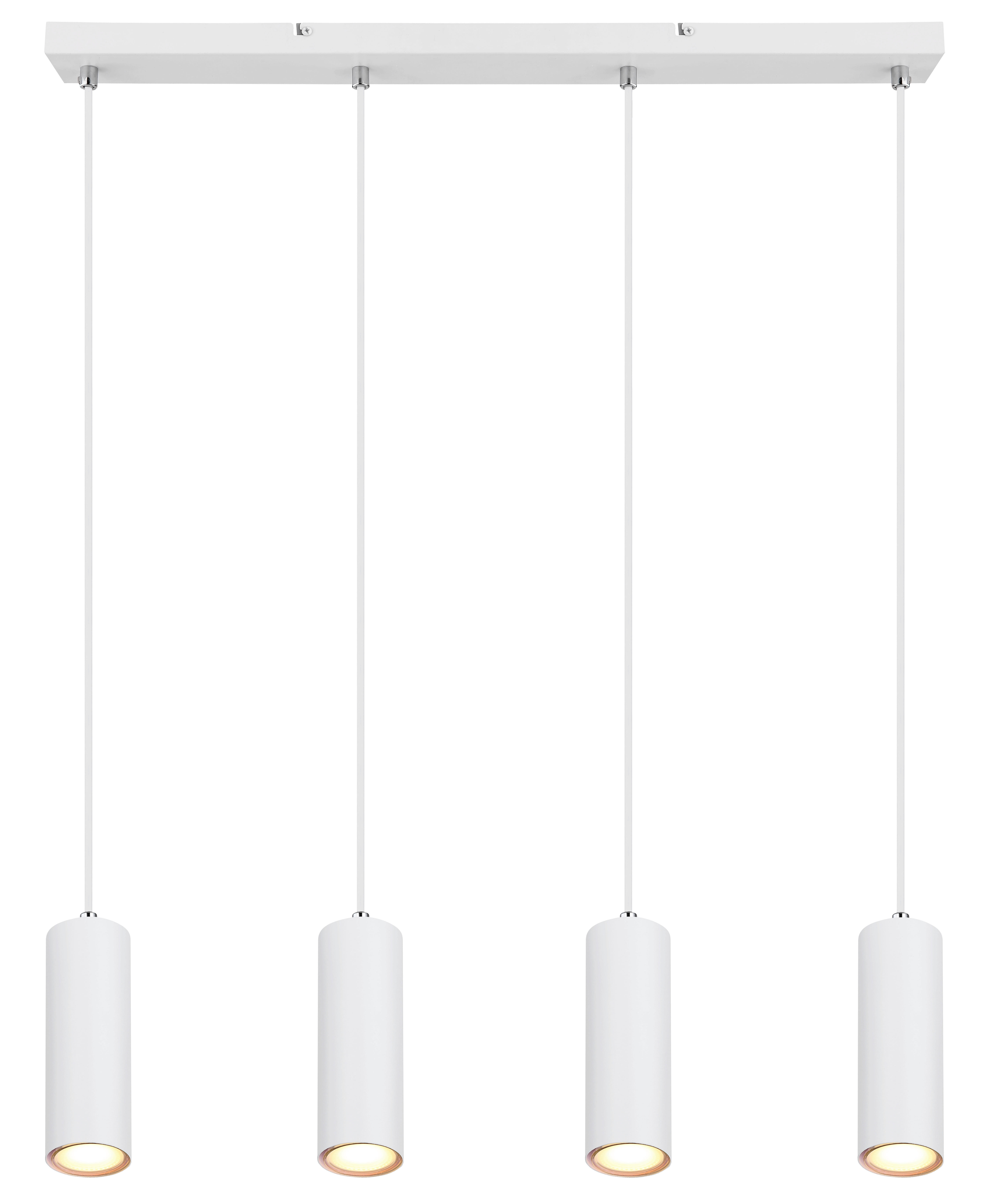 HÄNGELEUCHTE 65/6/120 cm   - Weiß, Design, Metall (65/6/120cm) - Globo