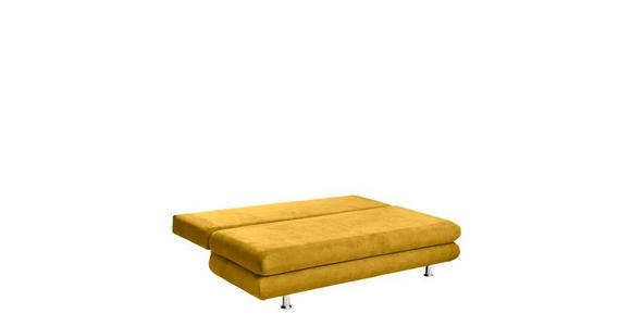 SCHLAFSOFA Mikrofaser Senfgelb - Chromfarben/Senfgelb, Design, Kunststoff/Textil (196/74/90cm) - Carryhome