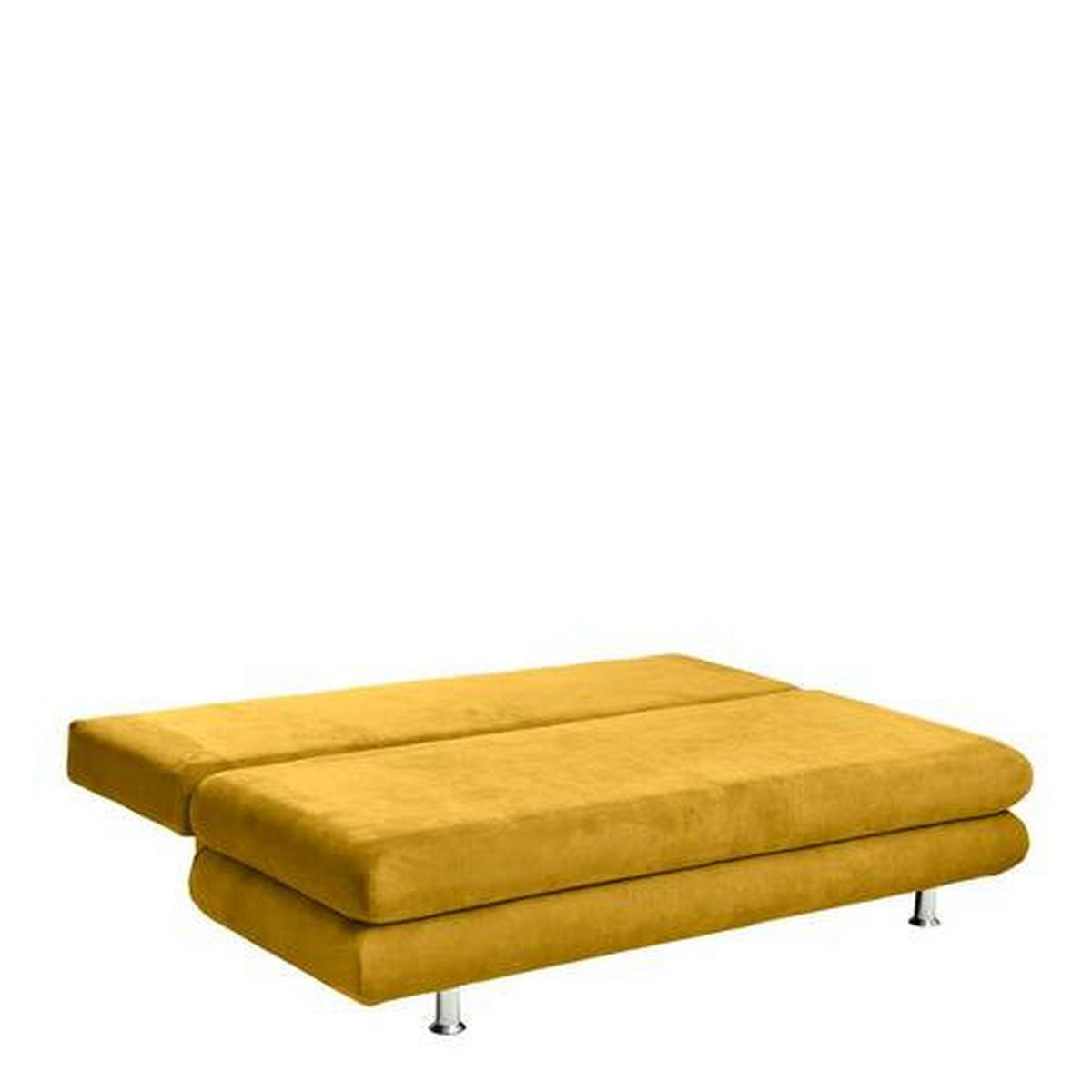 SCHLAFSOFA in Mikrofaser Senfgelb  - Chromfarben/Senfgelb, Design, Kunststoff/Textil (196/74/90cm) - MID.YOU