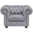 CHESTERFIELD-SESSEL - Wengefarben/Hellgrau, LIFESTYLE, Holz/Textil (115/76,5/96cm) - Landscape