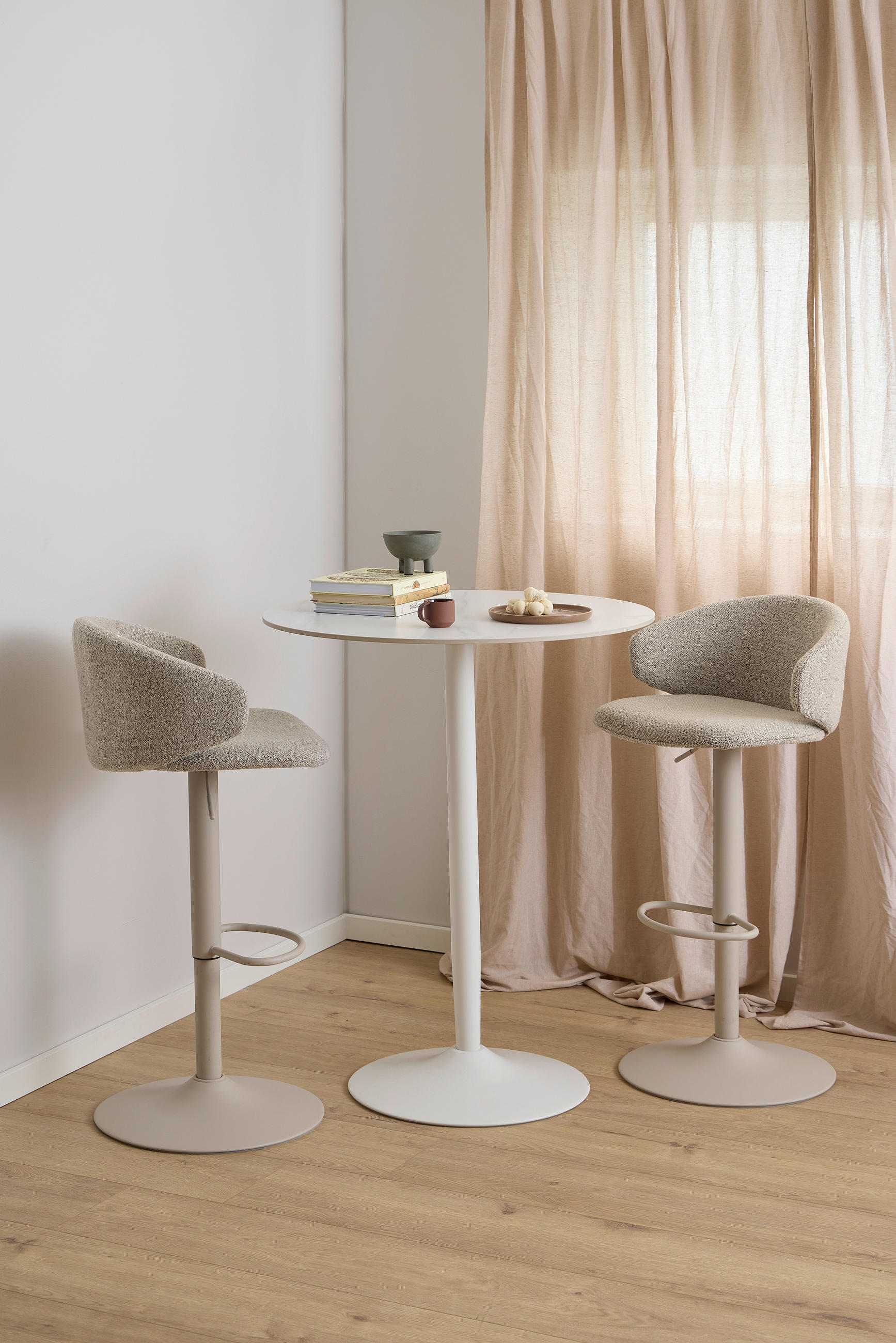 BARTISCH in Metall, Keramik 80/80/105 cm   - Weiß, Basics, Keramik/Metall (80/80/105cm) - MID.YOU