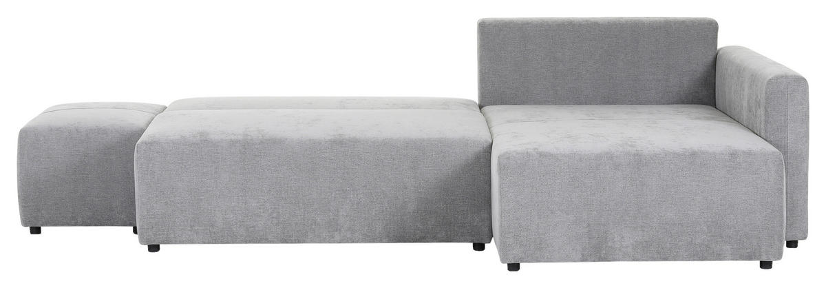 ECKSOFA in Flachgewebe Grau  - Schwarz/Grau, Konventionell, Kunststoff/Textil (295/200cm) - Carryhome
