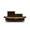 2,5-SITZER in Samt Dunkelbraun  - Dunkelbraun/Schwarz, Design, Textil/Metall (204-234/85/86-94cm) - SENSOO