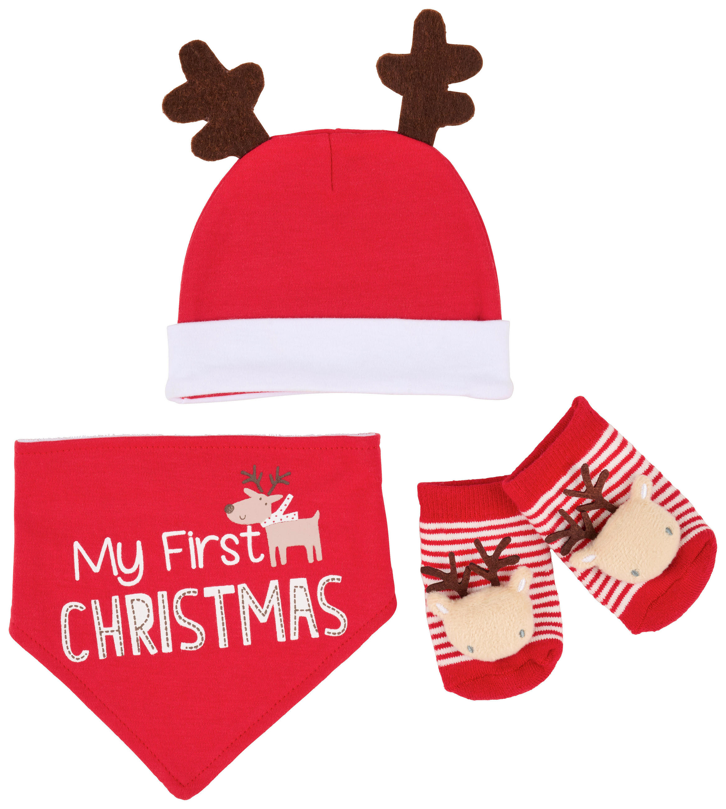 BABYBEKLEIDUNGSSET 3-teilig  - Rot, Textil - X-Mas
