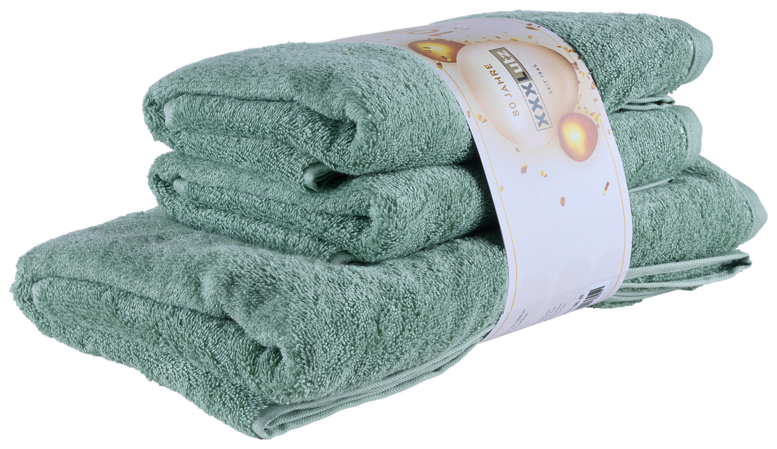 FROTTIERSET Jubiläums Set CH Grün 3-teilig  - Grün, Basics, Textil - Vossen