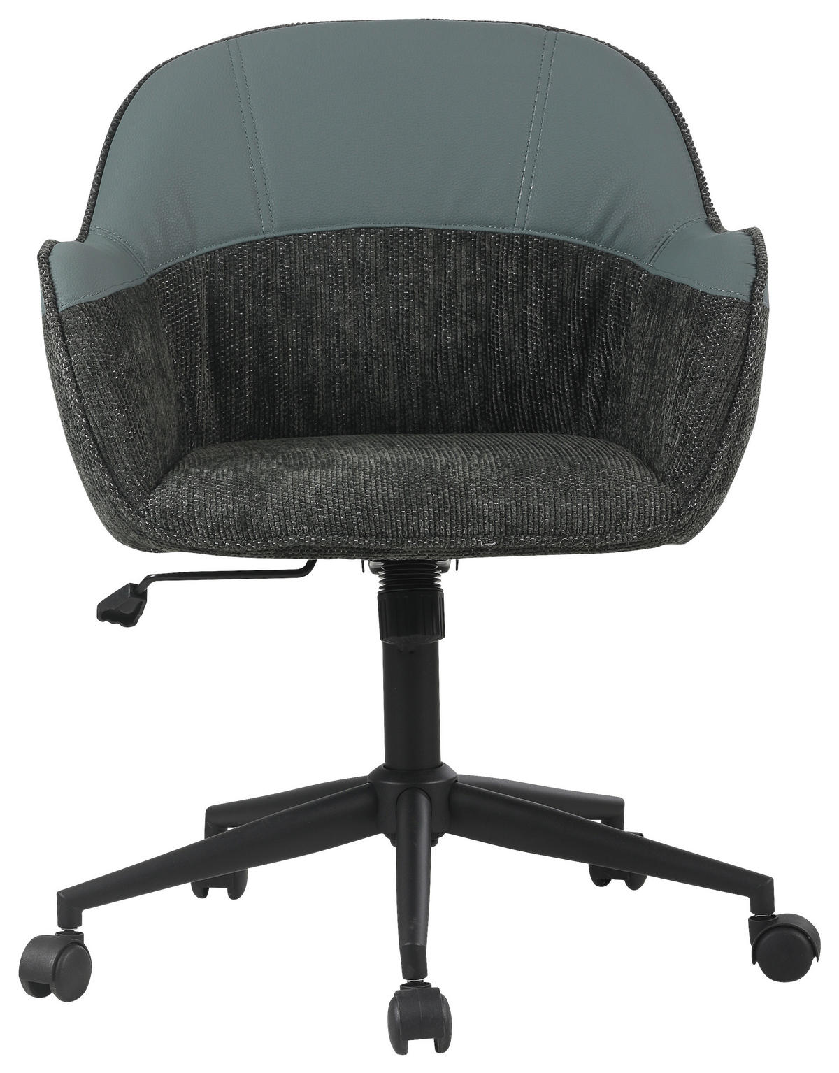 DREHSTUHL  in Lederlook, Webstoff Grün, Anthrazit  - Anthrazit/Schwarz, MODERN, Kunststoff/Textil (61/79-86,5/59cm) - Stylife
