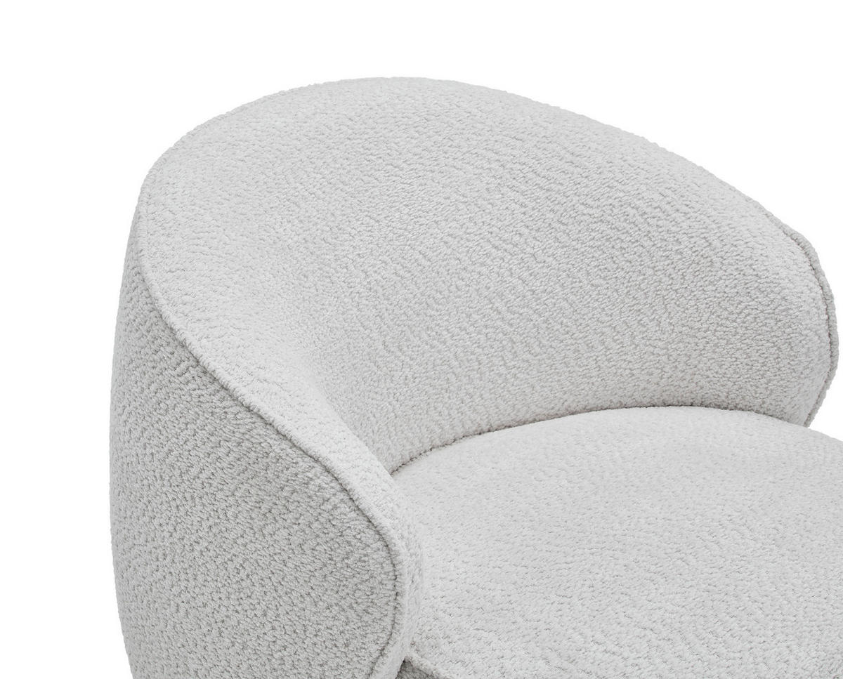 SESSEL in Bouclé Weiß  - Weiß, MODERN, Textil/Metall (76/83/74cm) - Livetastic
