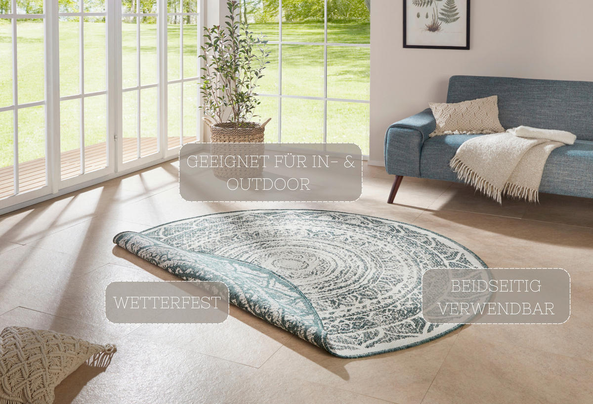 OUTDOORTEPPICH 200 cm Twin Supreme Creme, Grün  - Creme/Grün, Basics, Kunststoff (200cm)