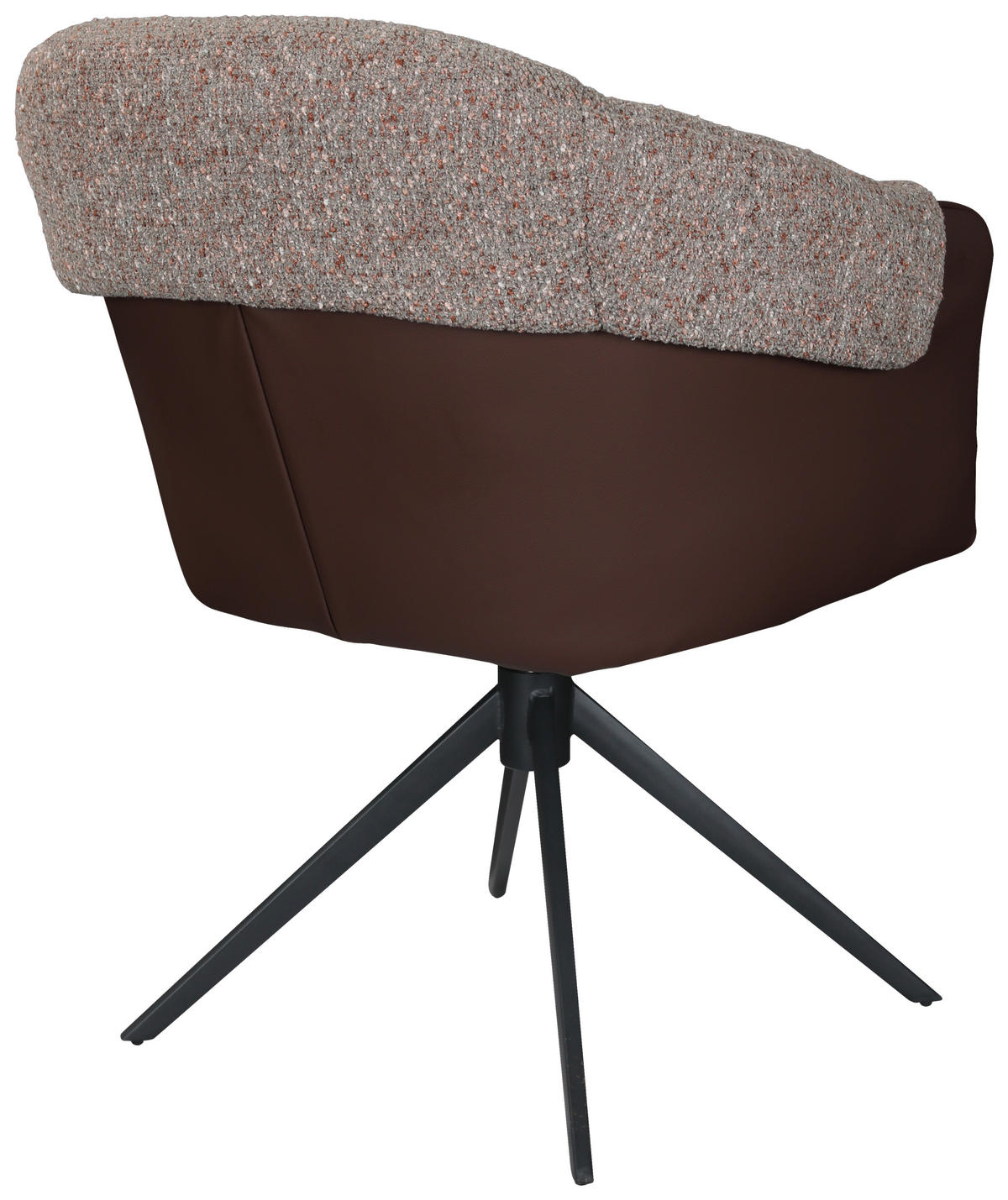 ARMLEHNSTUHL  Sitzfläche 360° drehbar, automatische Rückholfunktion Lederlook, Leinenoptik  Braun, Schwarz  - Schwarz/Braun, Design, Textil/Metall (68,5/83/65,5cm) - Carryhome
