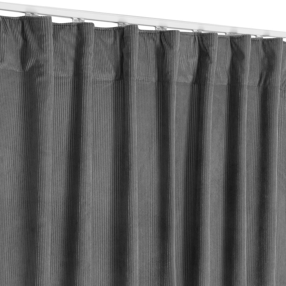 FERTIGVORHANG blickdicht  - Grau, Basics, Textil (140/240cm)