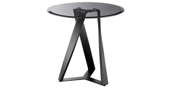 BEISTELLTISCH in Metall, Glas 61/61/58,4 cm  - Schwarz/Grau, Design, Glas/Metall (61/61/58,4cm) - Novel