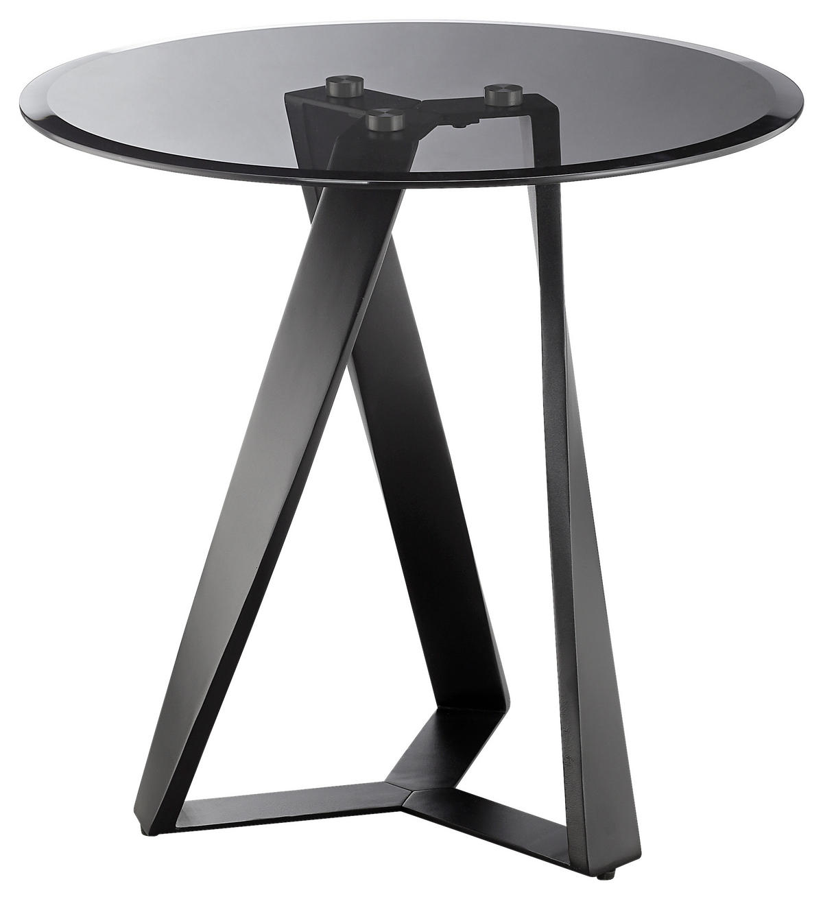 BEISTELLTISCH in Metall, Glas 61/61/58,4 cm  - Schwarz/Grau, Design, Glas/Metall (61/61/58,4cm) - Novel