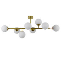 STROPNÉ SVIETIDLO, 47.5/121.5/30 cm - zlatá, Konventionell, sklo (47.5/121.5/30cm)