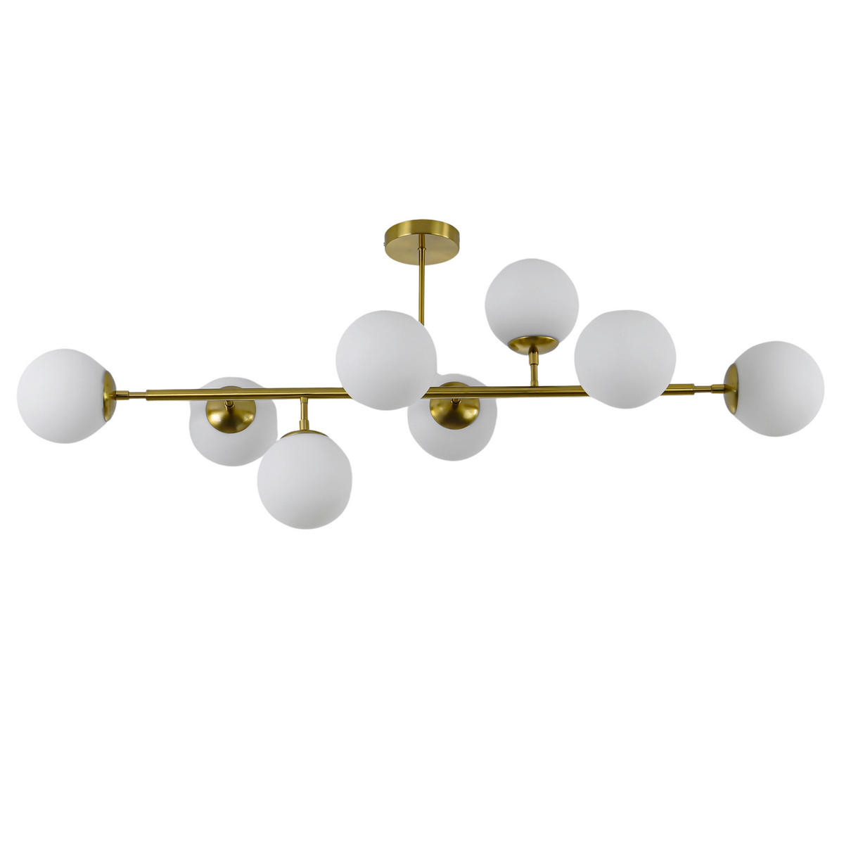 STROPNÉ SVIETIDLO, 47.5/121.5/30 cm - zlatá, Konventionell, sklo (47.5/121.5/30cm)