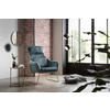 SESSEL in Samt, Velours Blau  - Blau/Messingfarben, MODERN, Textil/Metall (73/102/80cm) - Livetastic