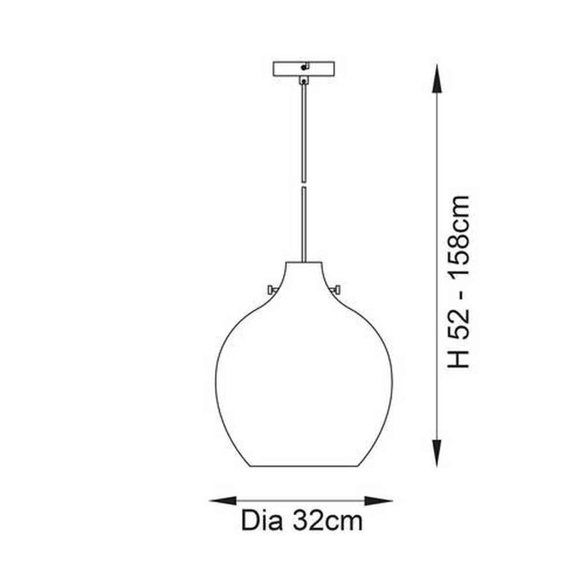 HÄNGELEUCHTE 32/158 cm  - Chromfarben, Design, Glas (32/158cm) - ENDON