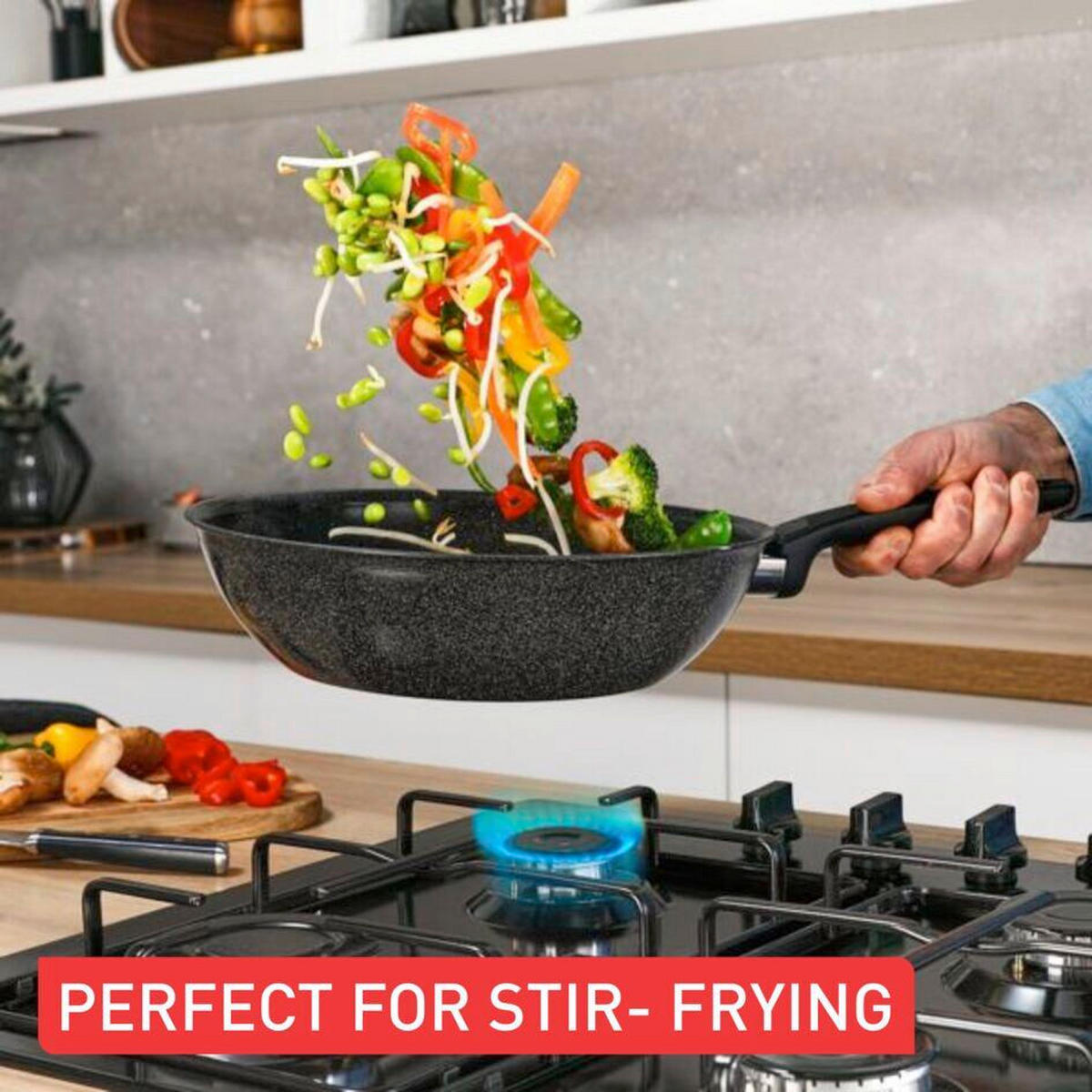 VOK PONEV  Expertise 28 cm  - črna, Basics, kovina (28cm) - Tefal
