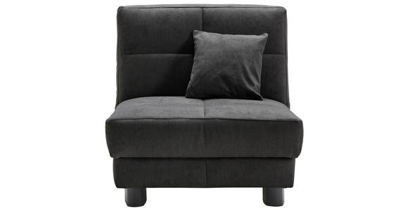 SCHLAFSESSEL Mikrovelours Schwarz - Schwarz, KONVENTIONELL, Textil/Metall (85/85/100cm) - Carryhome