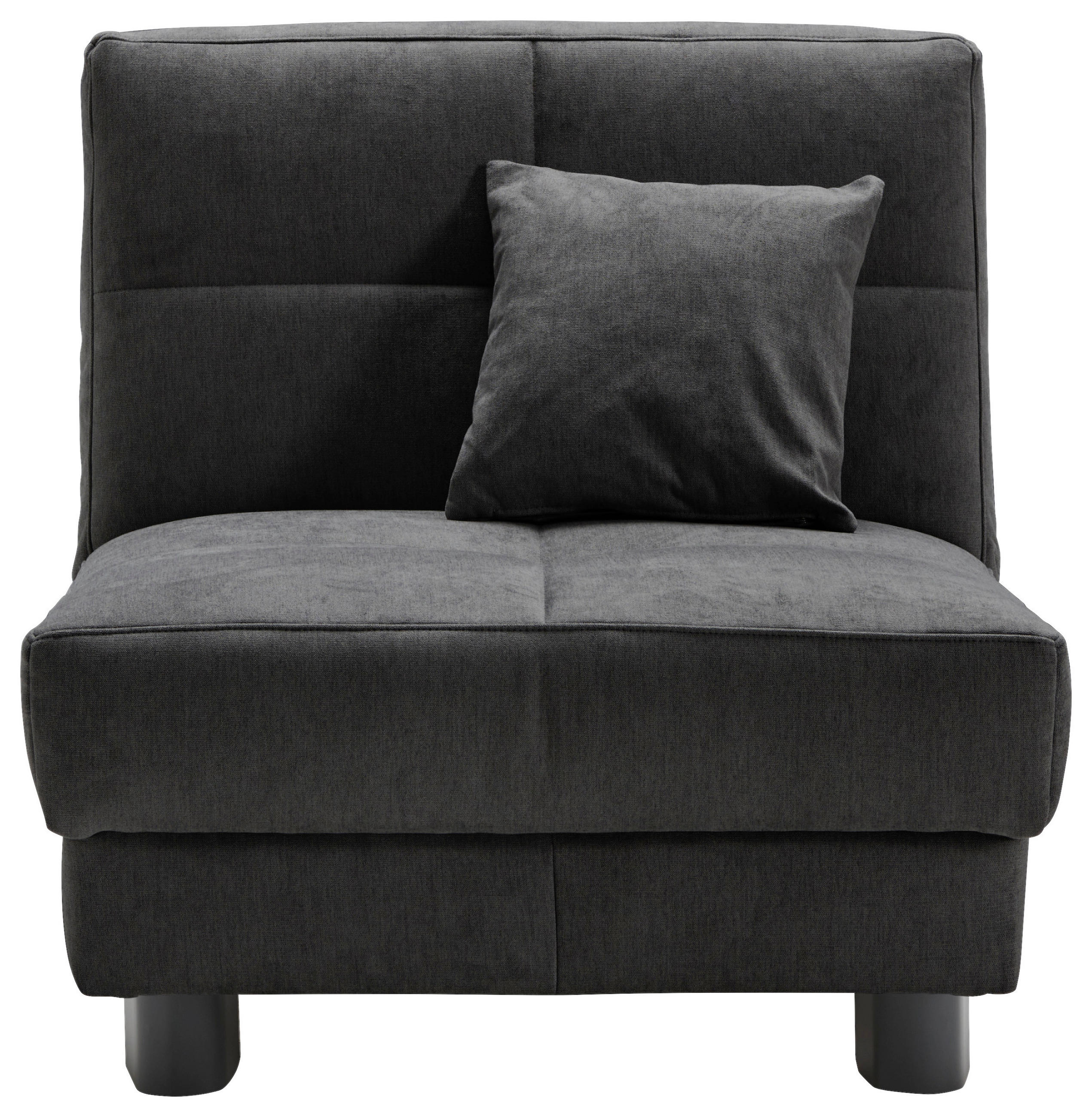 SCHLAFSESSEL Mikrovelours Schwarz    - Schwarz, KONVENTIONELL, Textil/Metall (85/85/100cm) - Carryhome