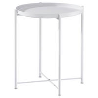 BEISTELLTISCH 47,5/47,5/53 cm Weiß rund  - Weiß, Basics, Metall (47,5/47,5/53cm) - Carryhome