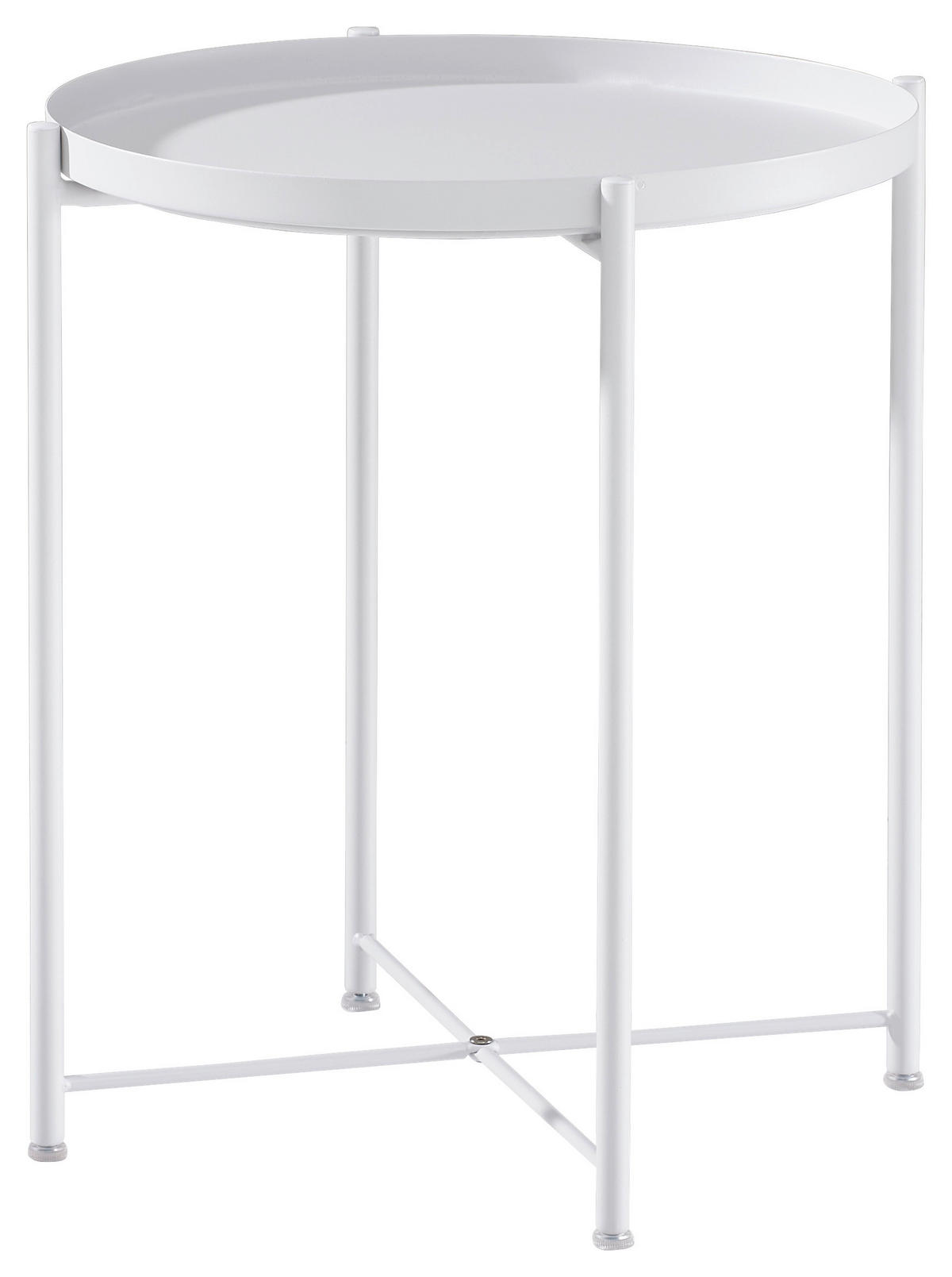 BEISTELLTISCH 47,5/47,5/53 cm Weiß rund  - Weiß, Basics, Metall (47,5/47,5/53cm) - Carryhome