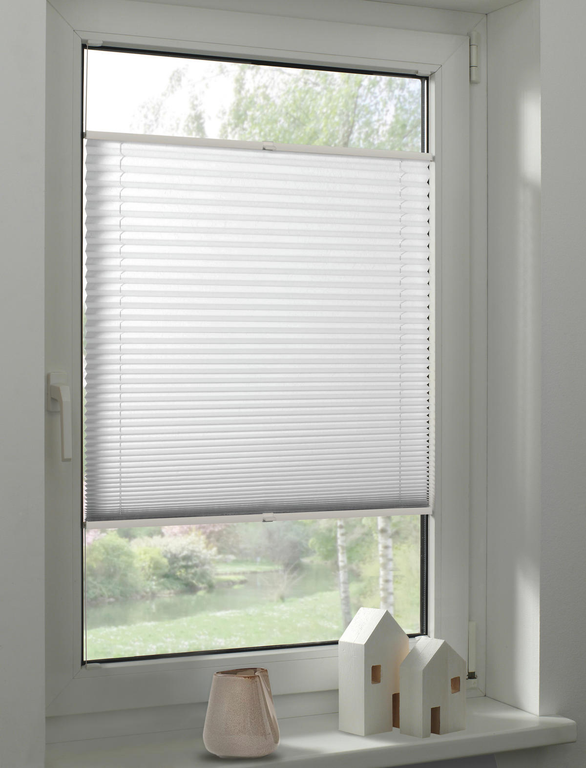 PLISSEE   40/130 cm    - Weiß, Basics, Textil (40/130cm) - Schöner Wohnen