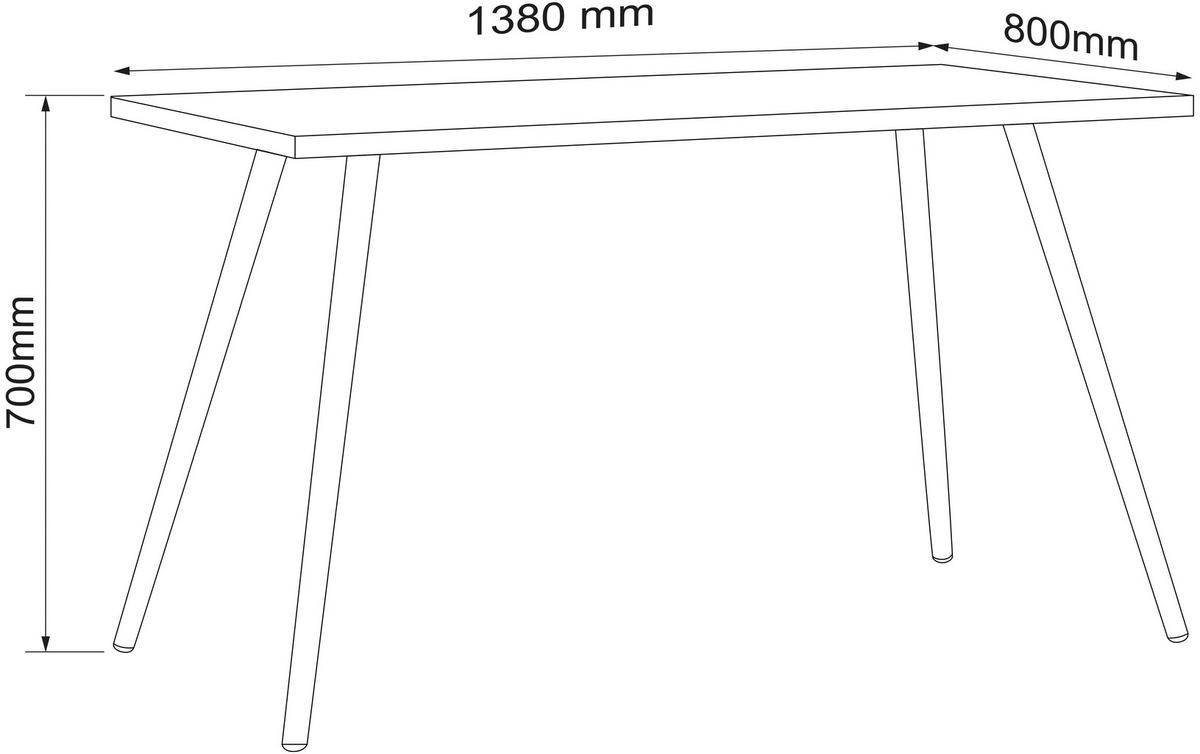 ÍRÓASZTAL  - fekete/méztölgy színű, Design, faalapú anyag/fém (138/80/70cm) - P & B