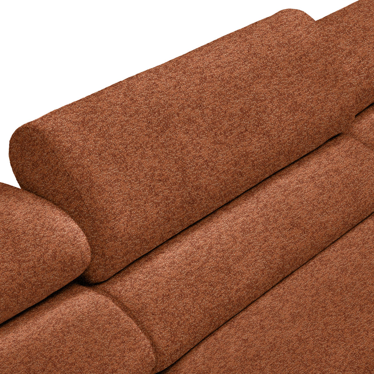 ECKSOFA in Velours Terracotta  - Buchefarben/Terracotta, Design, Holz/Textil (329/150cm) - Lomoco