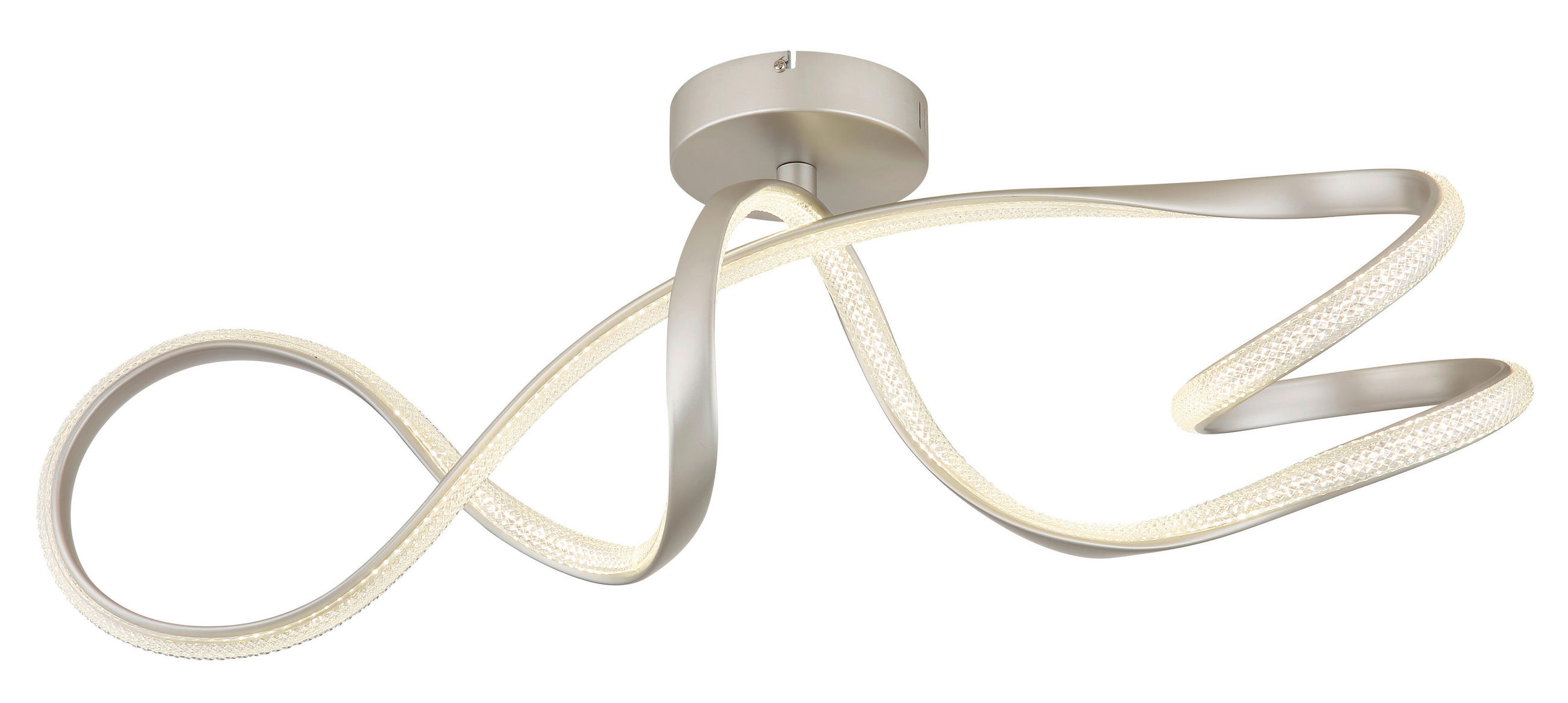 LED MENNYEZETI LÁMPA - nikkel/átlátszó, Design, műanyag/fém (90,8/28/33cm) - Globo
