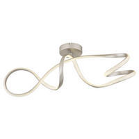 LED-DECKENLEUCHTE    90,8/28/33 cm  - Klar/Nickelfarben, Design, Kunststoff/Metall (90,8/28/33cm) - Globo