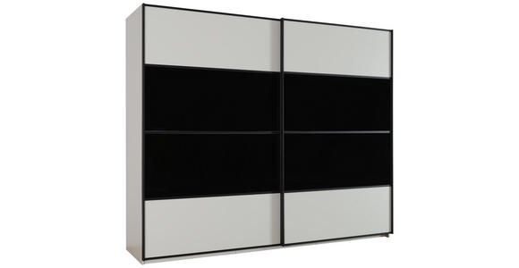 SCHWEBETÜRENSCHRANK in Schwarz, Weiß - Schwarz/Weiß, Design, Glas/Holzwerkstoff (280/223/68cm) - Cantus