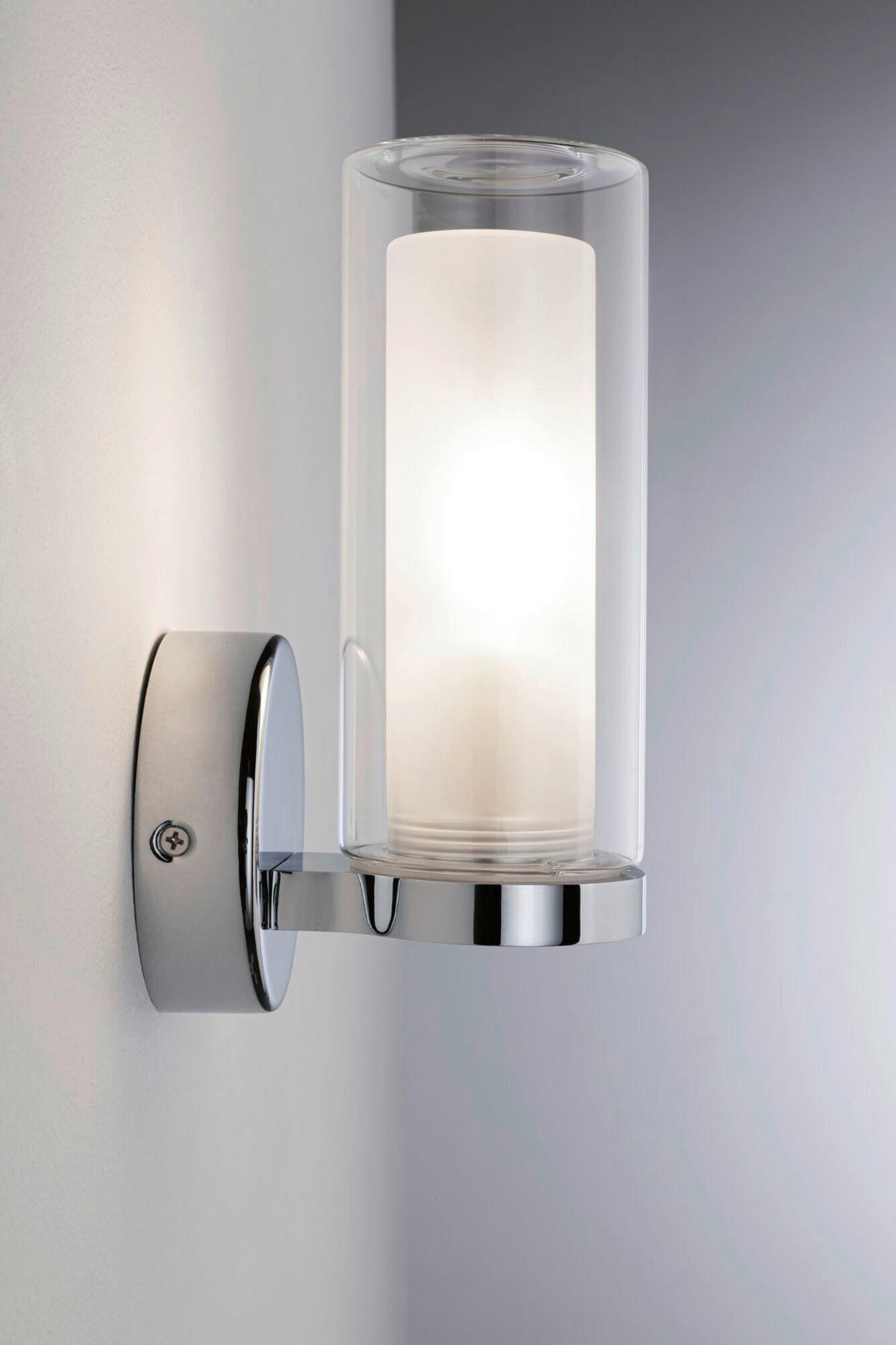 WANDLEUCHTE Luena 10,0/22,0/12,5 cm   - Chromfarben, Basics, Glas/Metall (10,0/22,0/12,5cm) - Paulmann