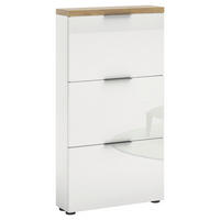 SCHUHKIPPER  in 65/123/19 cm  - Eichefarben/Weiß Hochglanz, Design, Holzwerkstoff/Kunststoff (65/123/19cm) - Xora