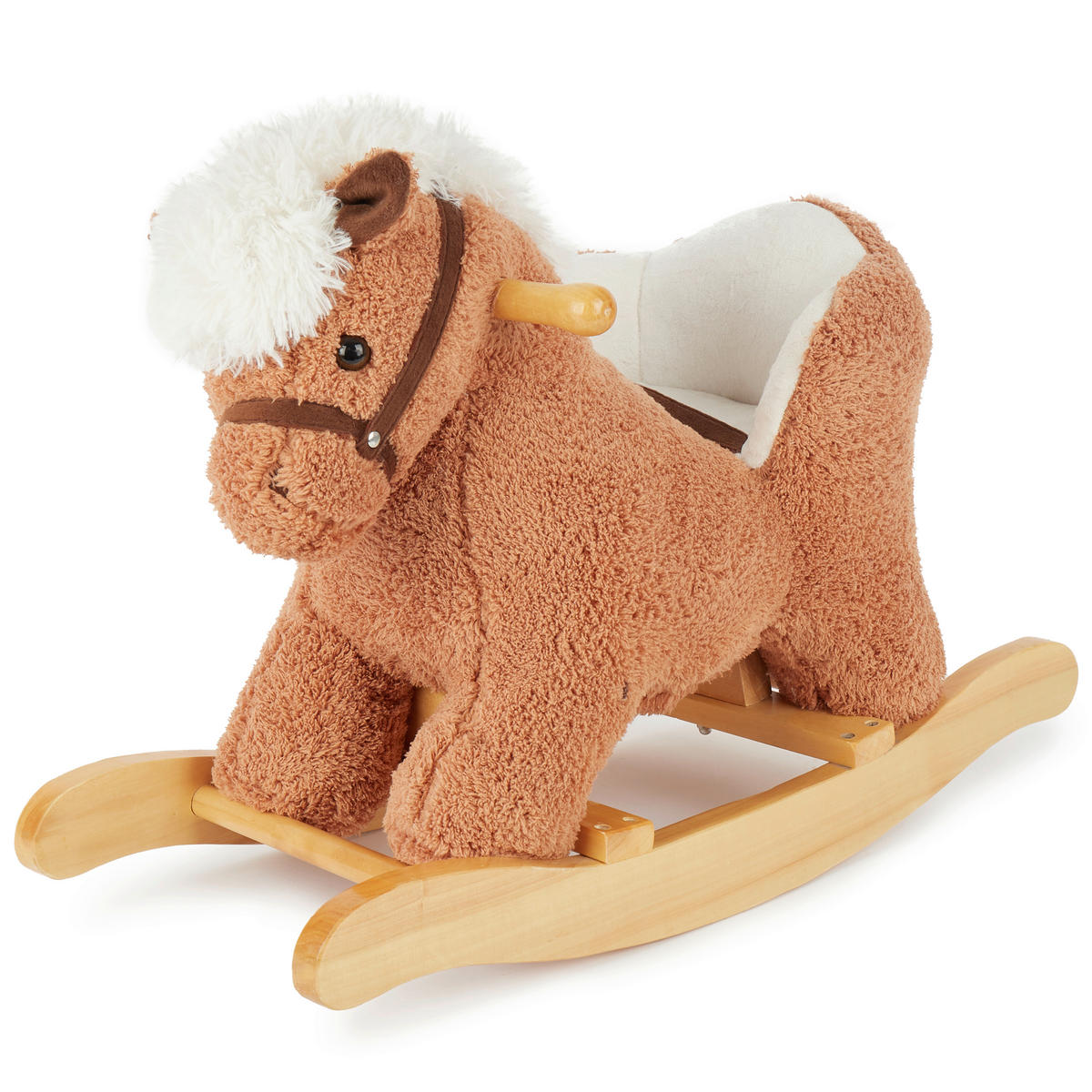 SCHAUKELTIER - Braun, Basics, Holz/Textil (60/26/42cm)