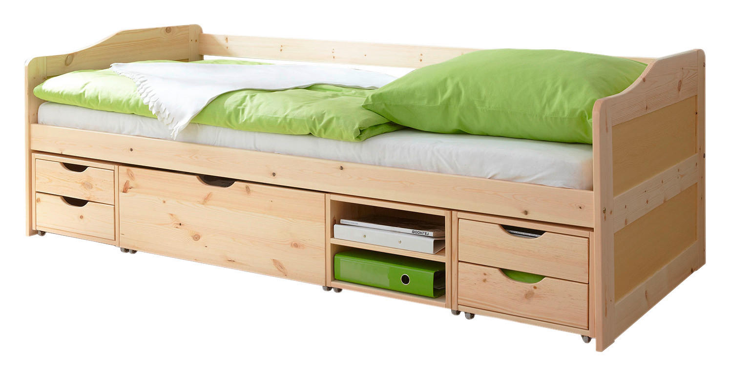 STAURAUMBETT 90/200 cm  in Kieferfarben  - Kieferfarben, MODERN, Holz (90/200cm) - MID.YOU
