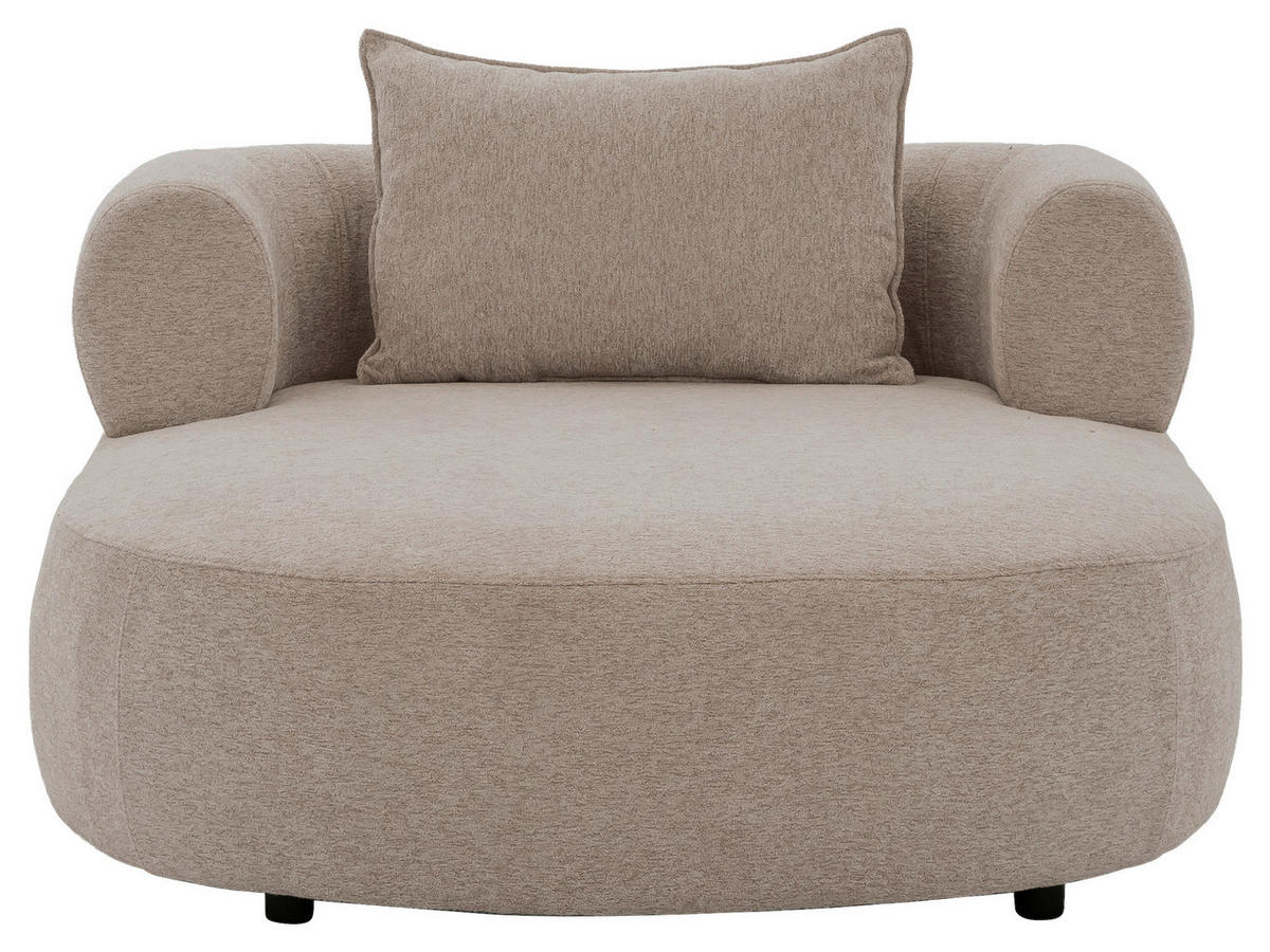 XXL-SESSEL Chenille Hellbraun    - Hellbraun/Schwarz, Design, Kunststoff/Textil (122/76/156cm) - Livetastic