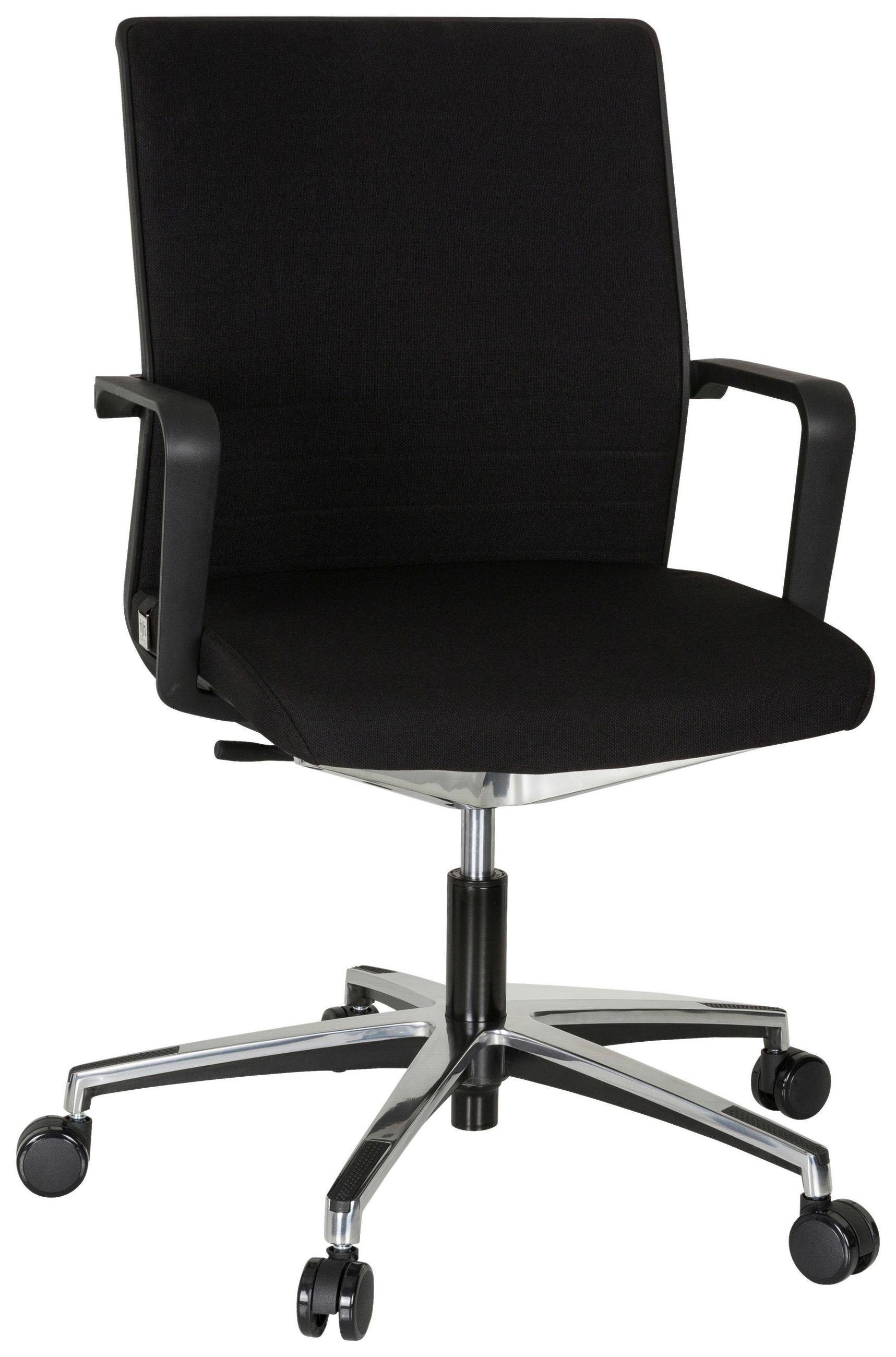 DREHSTUHL  in Flachgewebe Schwarz  - Alufarben/Schwarz, MODERN, Kunststoff/Textil (57/105/55cm) - MID.YOU